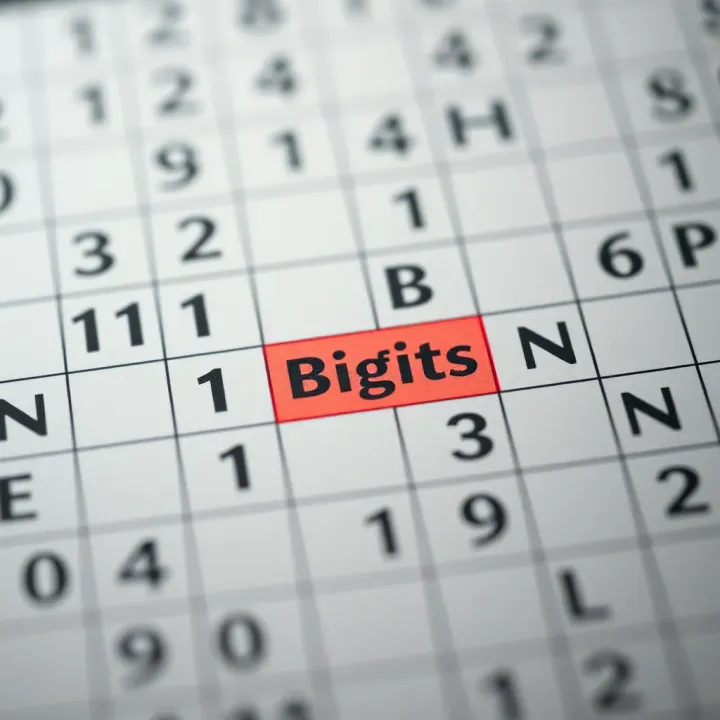 Crossword Puzzle Featuring Binary Digits Clue Crossword puzzle grid highlighting the clue related to binary digits