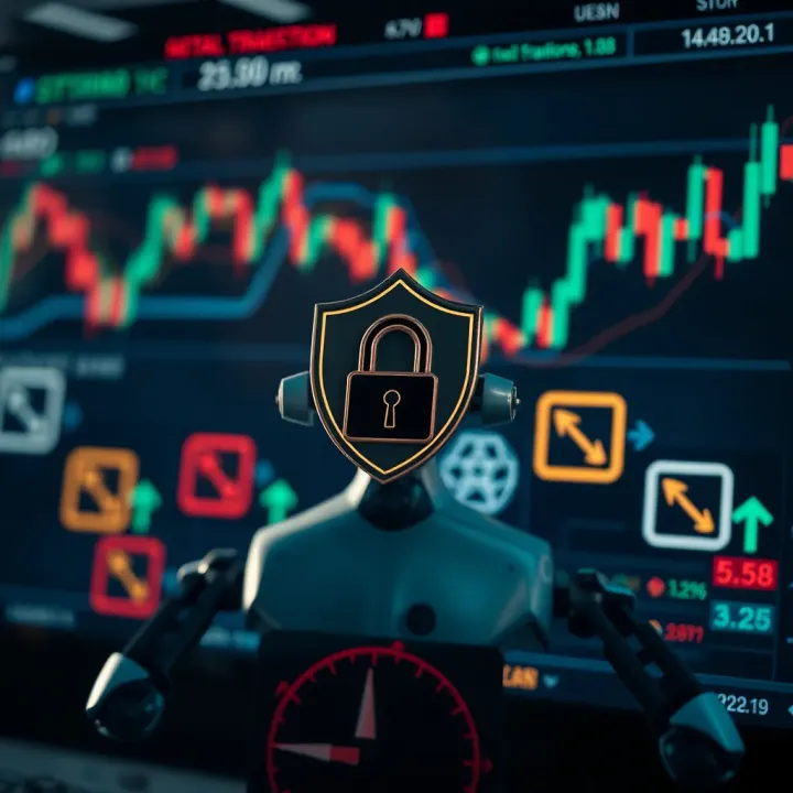 Conceptual graphic showing secure trading environment with regulation symbols for South African binary options