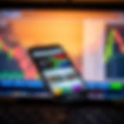 Overview of Trading App Features for South African Investors Mobile phone displaying various financial trading options with South African currency symbols