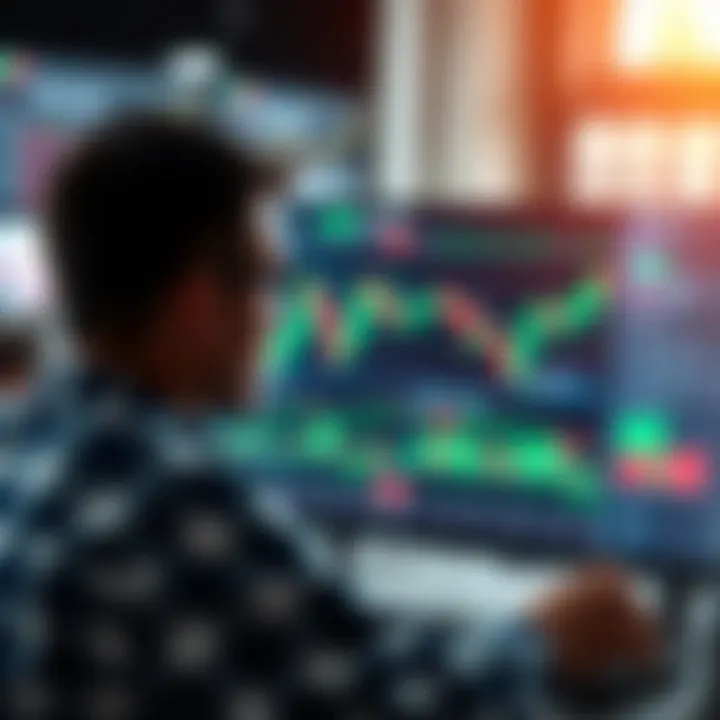 User interacting with a digital trading platform showing charts and market data relevant to South Africa