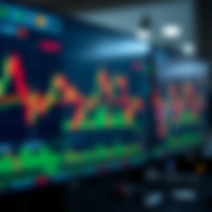 Dashboard of a forex trading platform showing candlestick charts and market indicators