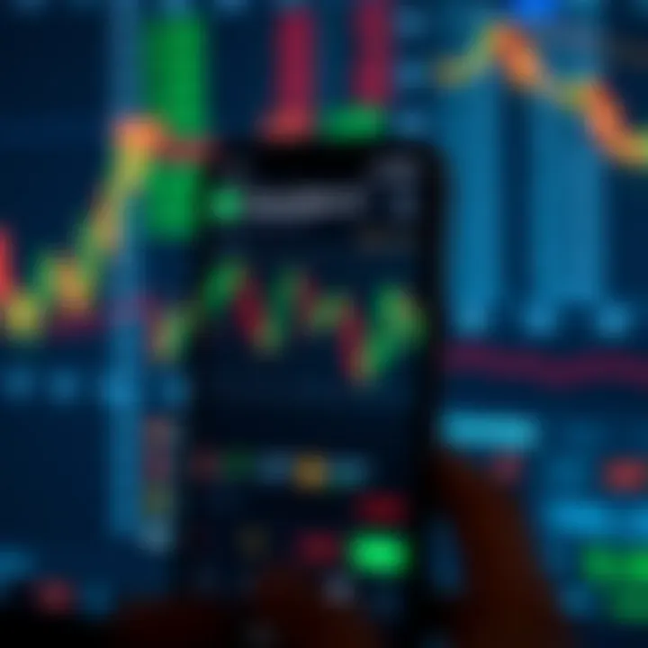 Forex Trading App Interface Featuring Currency Pairs and Market Data User interface of a forex trading app showing currency pairs and market data