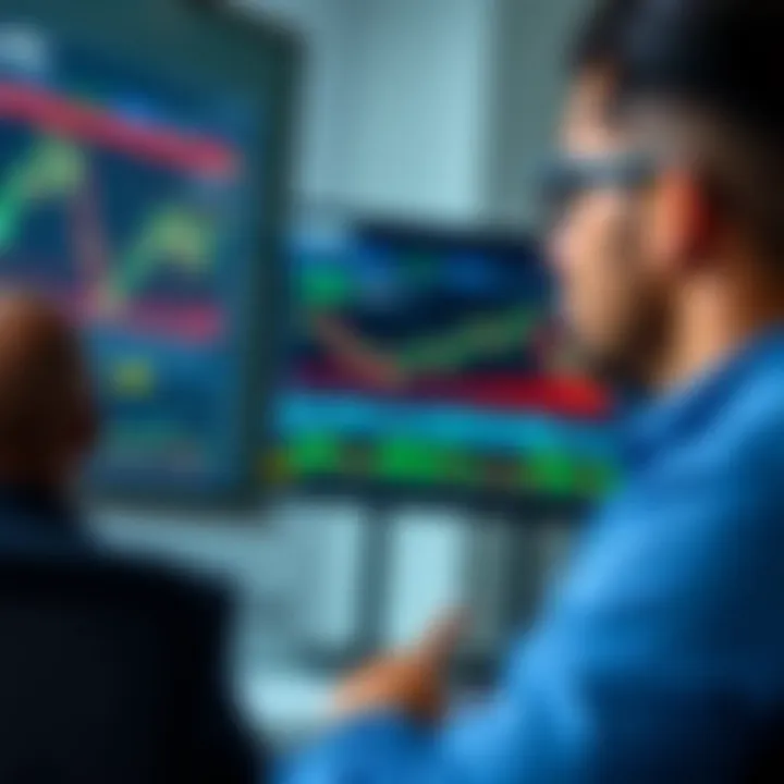 Expert forex trader delivering a detailed presentation on market strategies with graphs and charts