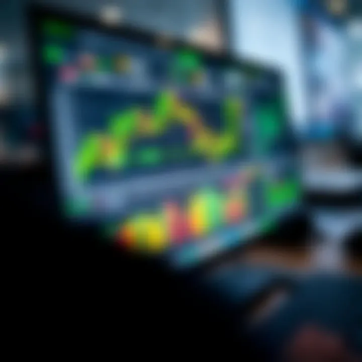 Graphical interface of forex trading software showing currency charts and analytics