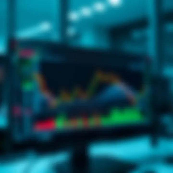 Illustration showing a digital screen with forex trading charts and graphs for educational purposes