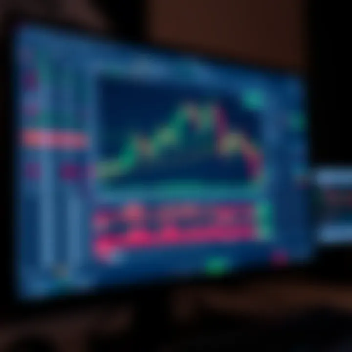 Computer screen displaying forex trading platform with currency charts and indicators