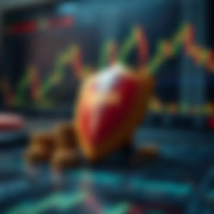 Risk Management Strategies in Forex Trading Illustration of risk management strategies with charts, coins, and protective shield