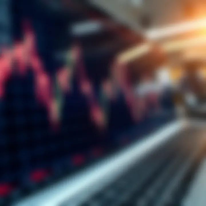 Graph showing fluctuating currency exchange rates on a digital trading platform