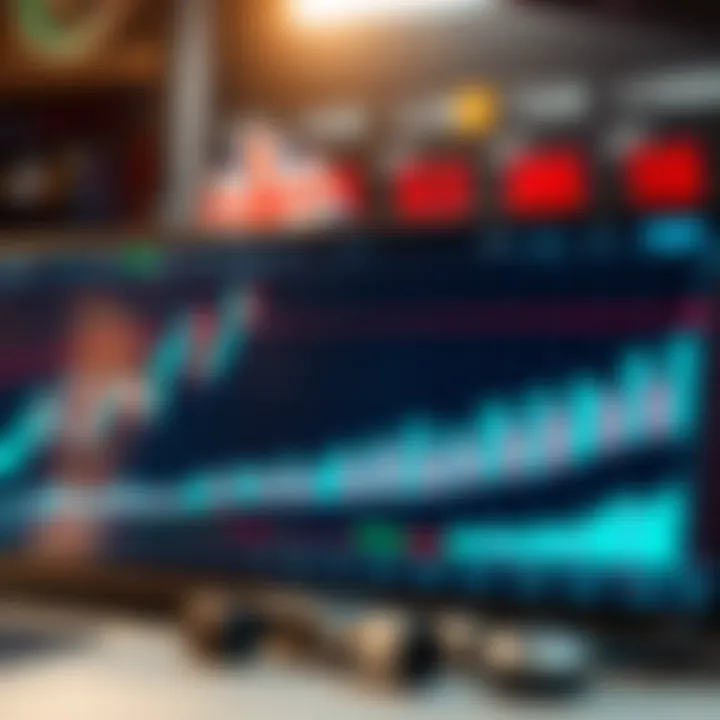Graph showing upward and downward trends in binary options trading with key indicators