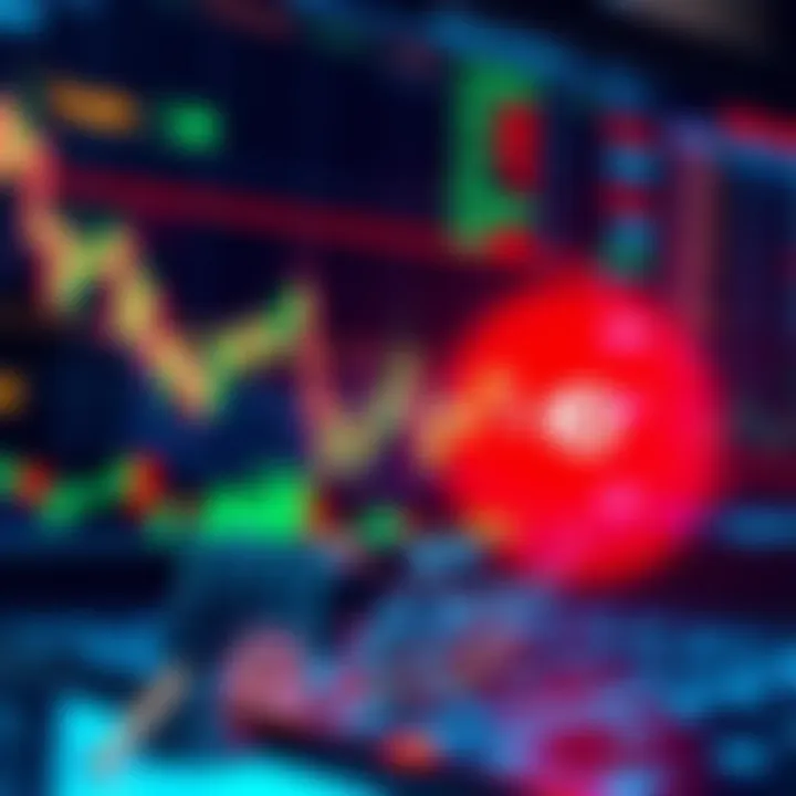 Conceptual digital illustration of trading signals connecting with financial charts and data