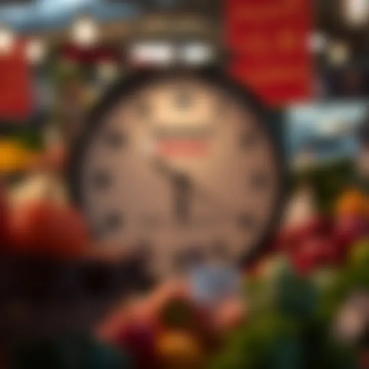 Clock showing typical opening and closing times for markets with fresh produce in Somerset West