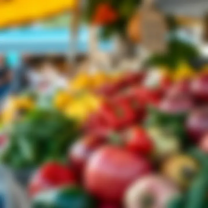 Fresh fruits and vegetables displayed at a bustling Kuils River market stall