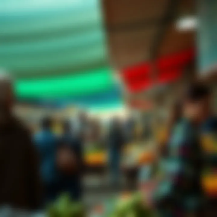 Polokwane fruit and vegetable market with busy customers during peak trading hours