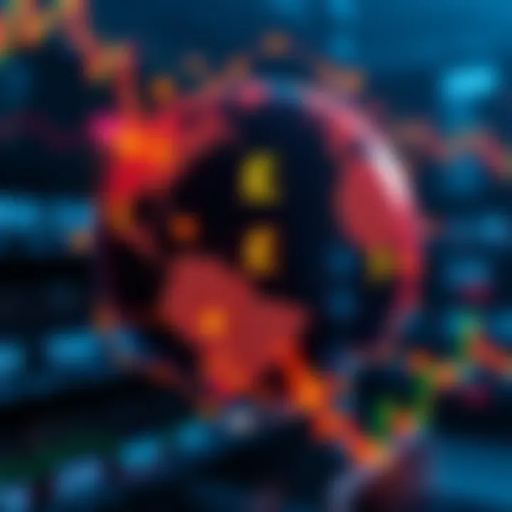 Global Connectivity in Forex Trading Digital globe with currency symbols representing global forex market connectivity