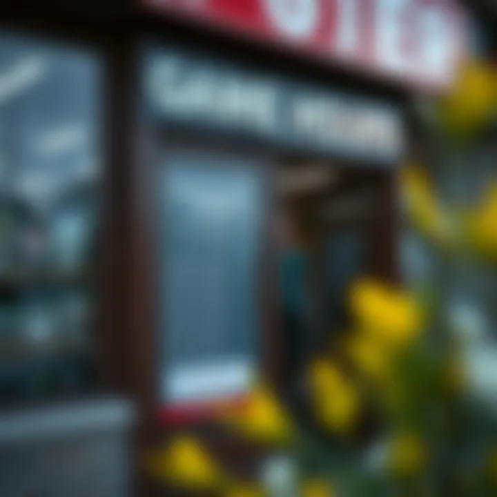 Exterior view of a South African game store showing operating hours on the entrance door