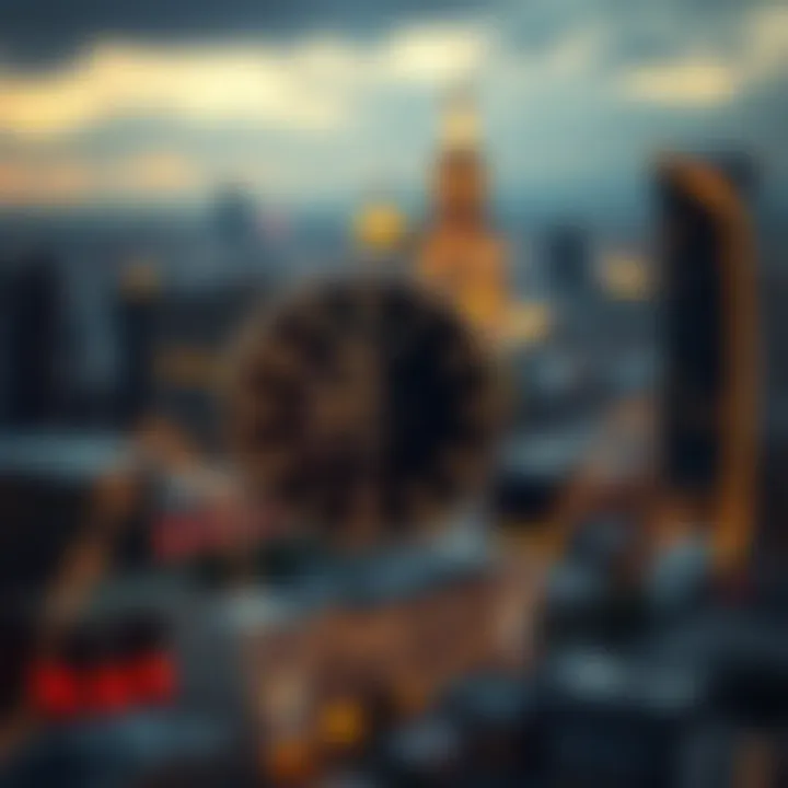 Clock showing South African gold market trading hours with Johannesburg cityscape in the background