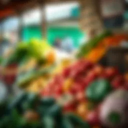 Fresh fruits and vegetables displayed at a local Kenilworth market stall under natural daylight