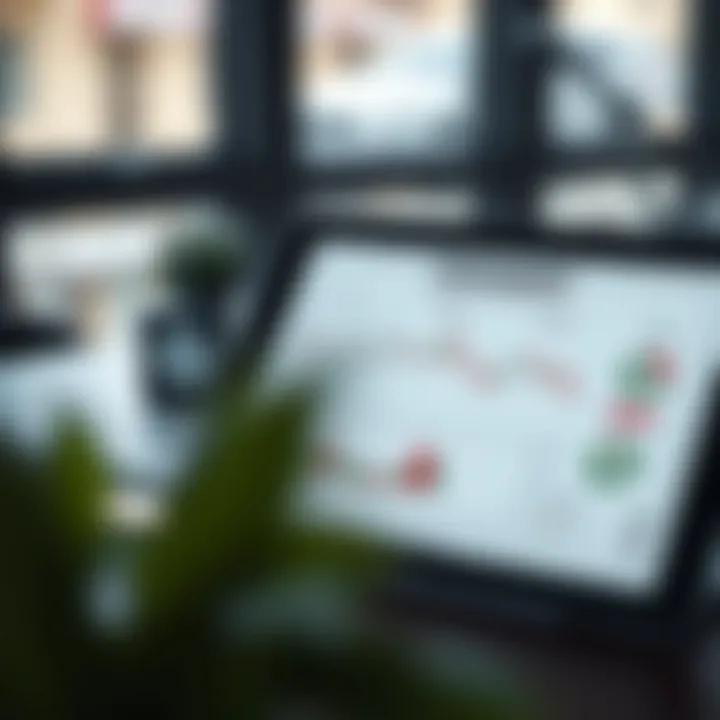 Organized forex trading plan displayed on a digital tablet with charts and notes