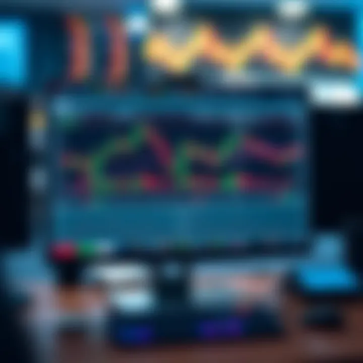 Computer screen showing binary options signals software interface with charts and signal alerts