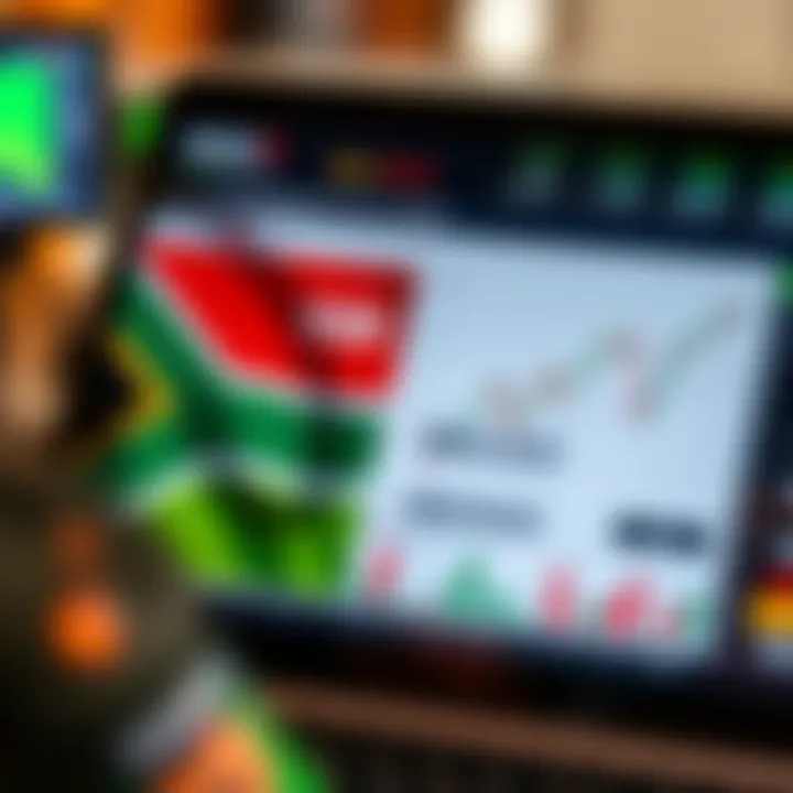 Effective Risk Management Strategies for Forex Traders in South Africa Graph showing risk management concepts with charts and South African flag elements