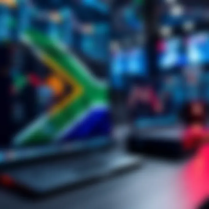 Secure Forex Trading Platforms in South Africa Conceptual representation of forex trading platforms with South African flag and secure technology elements