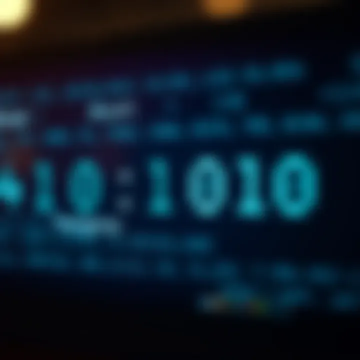 Binary Digits Converting into Textual Characters Diagram illustrating binary digits converting into textual characters