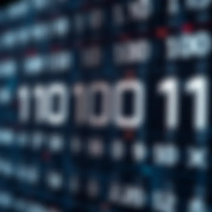 Diagram illustrating binary digits representing a digital signal with corresponding decimal values