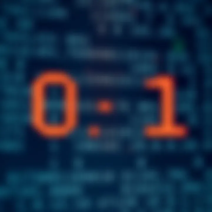 Visual Representation of Binary Digits in Computing Diagram showing binary digits 0 and 1 used in computing