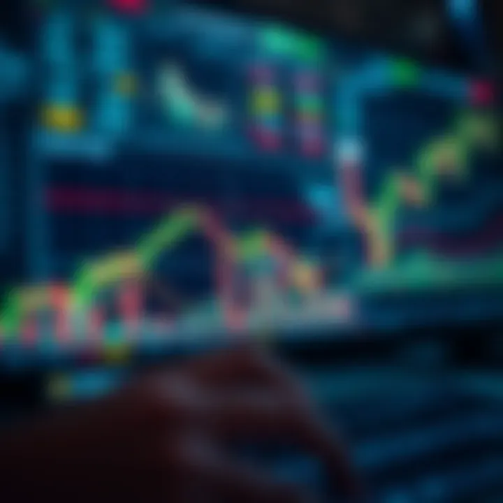 Conceptual illustration of binary options trading with digital interface and financial icons