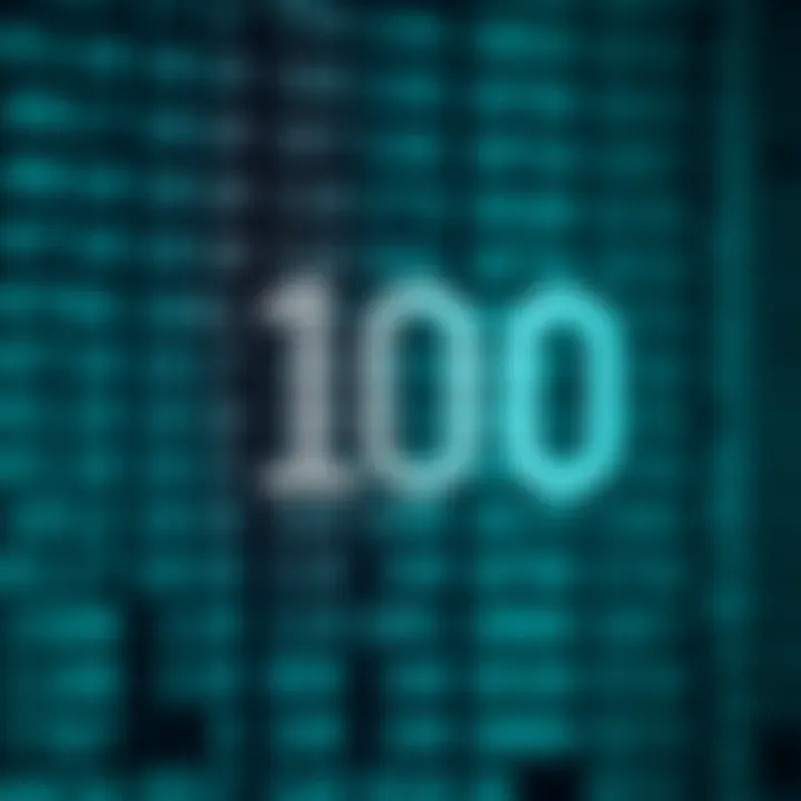 Diagram illustrating the binary representation of the decimal number one hundred