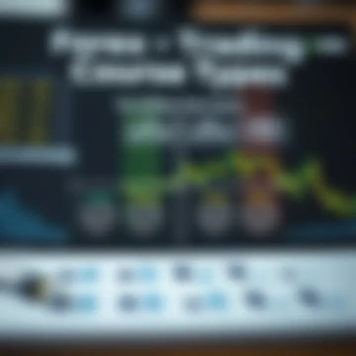 Diagram comparing different types of forex trading courses and their key features