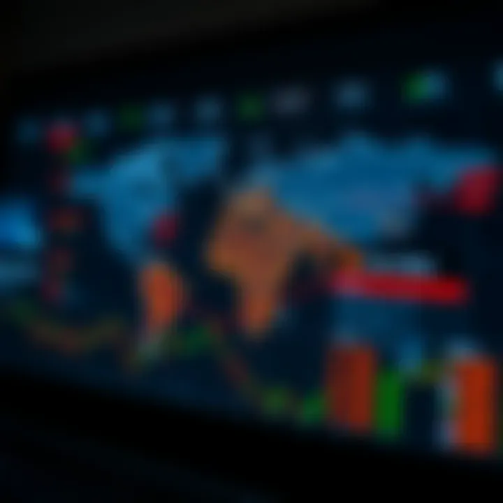Global forex trading sessions highlighted on a world map showing market activity times
