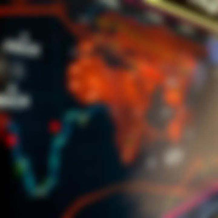 Global forex market sessions displayed on a world map with time zones