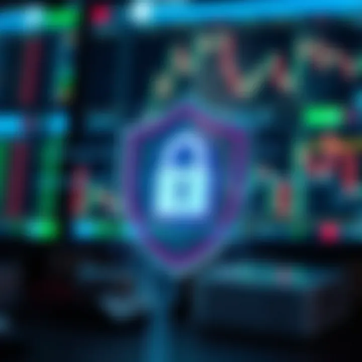 Illustration of digital security shield protecting data against fraudulent activities