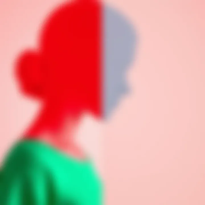 Abstract representation of two contrasting colors symbolizing traditional gender categories