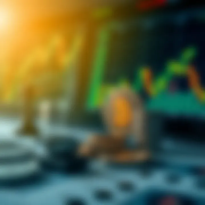 Conceptual illustration of halal forex trading principles with Islamic finance symbols and currency charts