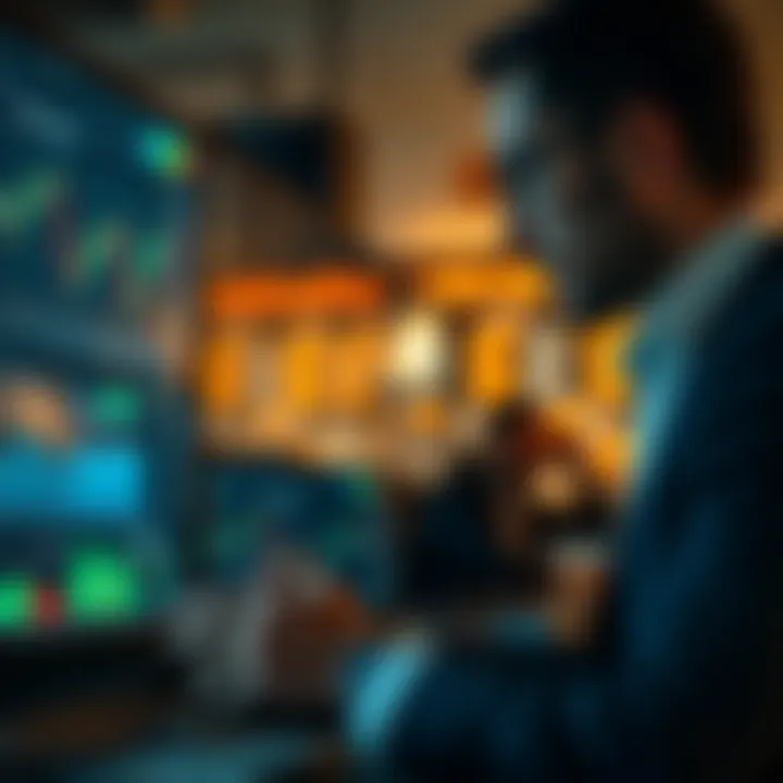 South African investor analyzing market trends and economic indicators on a digital dashboard