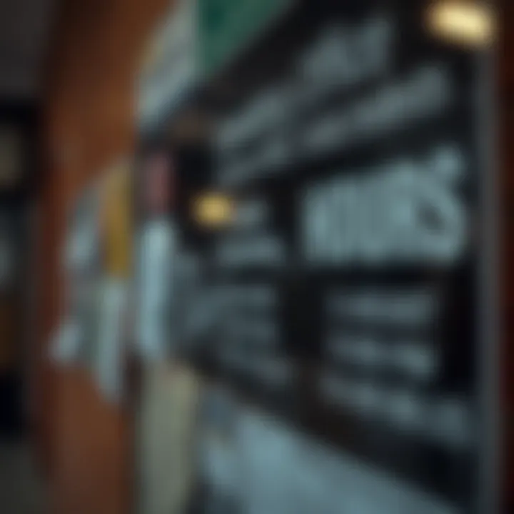 Close-up of Winklespruit Licence Office operating hours displayed on a notice board