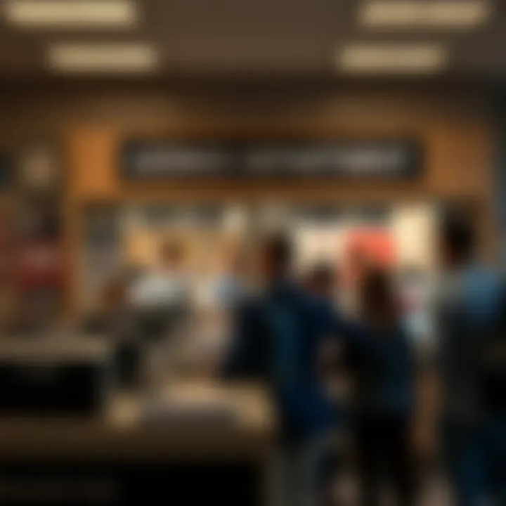 Customer service counter inside the licence department showing staff assisting visitors