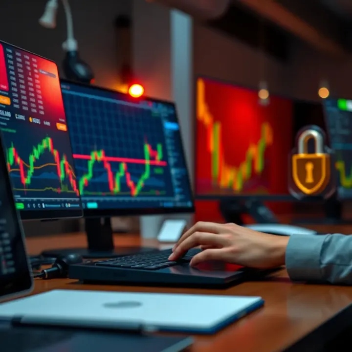Illustration of secure online trading environment emphasizing encryption and protection for forex traders in South Africa