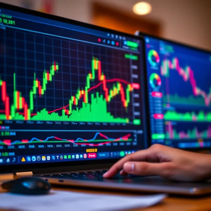 User interface of forex trading software showing charts and indicators