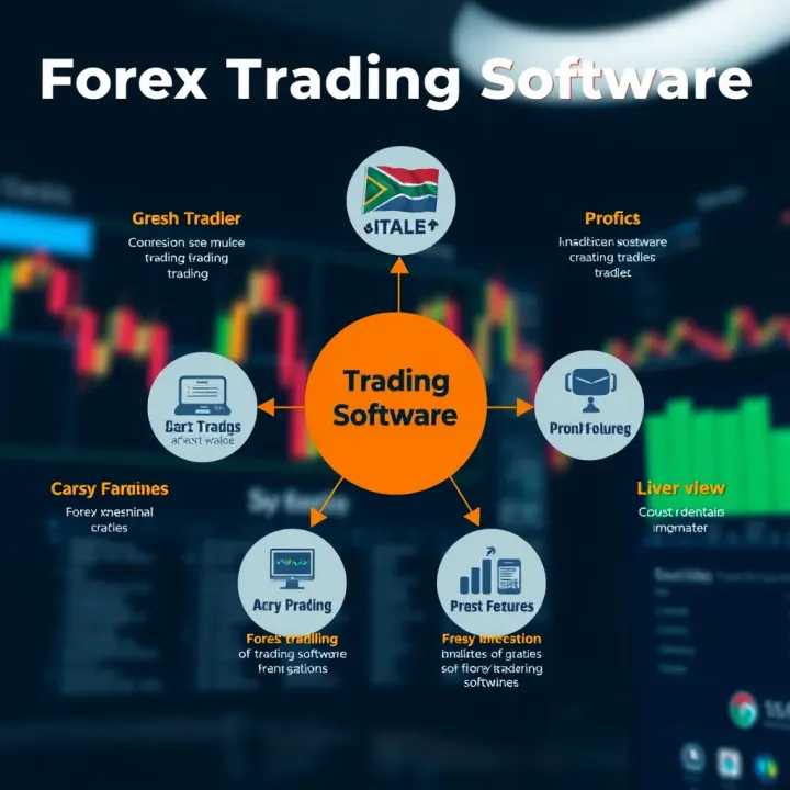 Diagram illustrating various types of forex trading software and their key features for South African traders