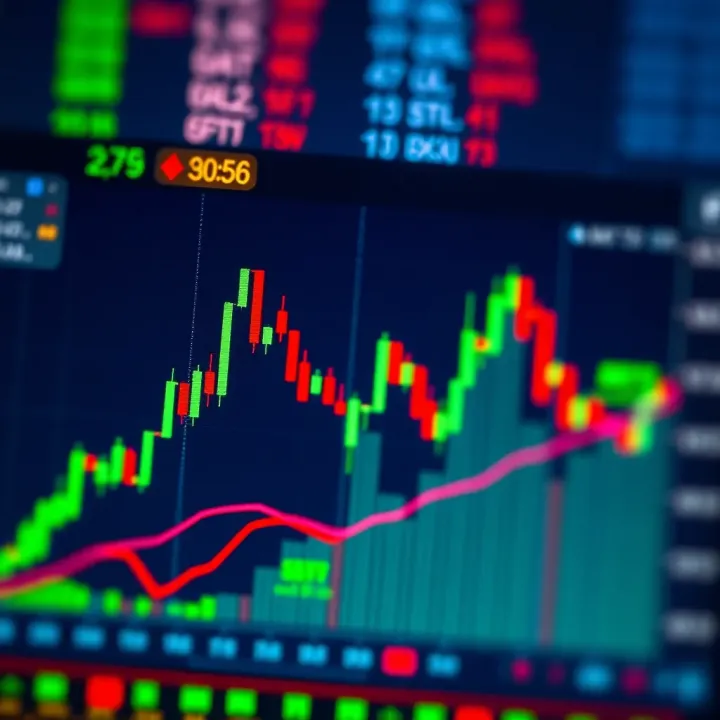 Illustration of common forex chart patterns including head and shoulders, double top, and triangles on a candlestick chart