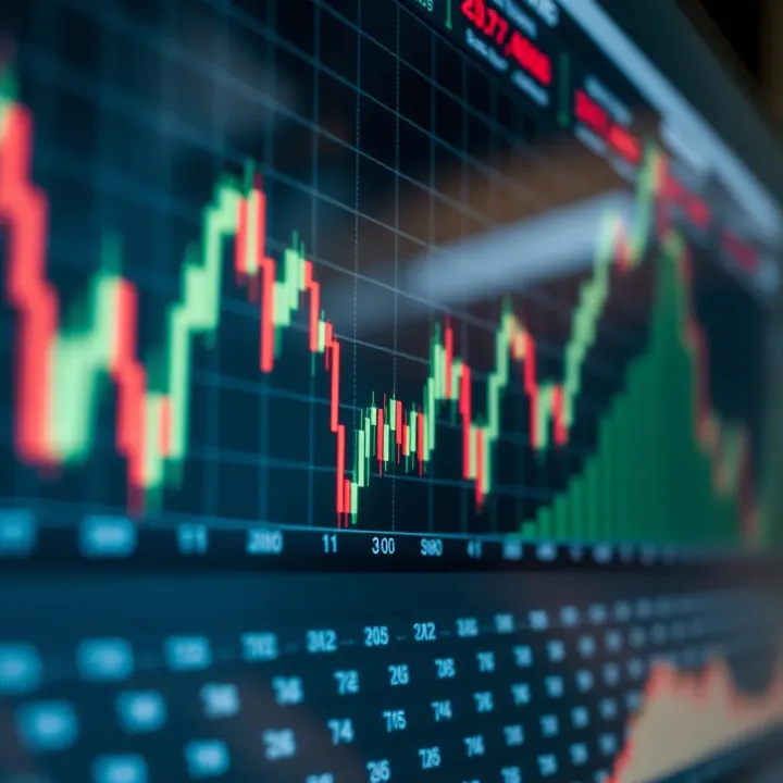 Chart displaying currency pair fluctuations and forex trading indicators