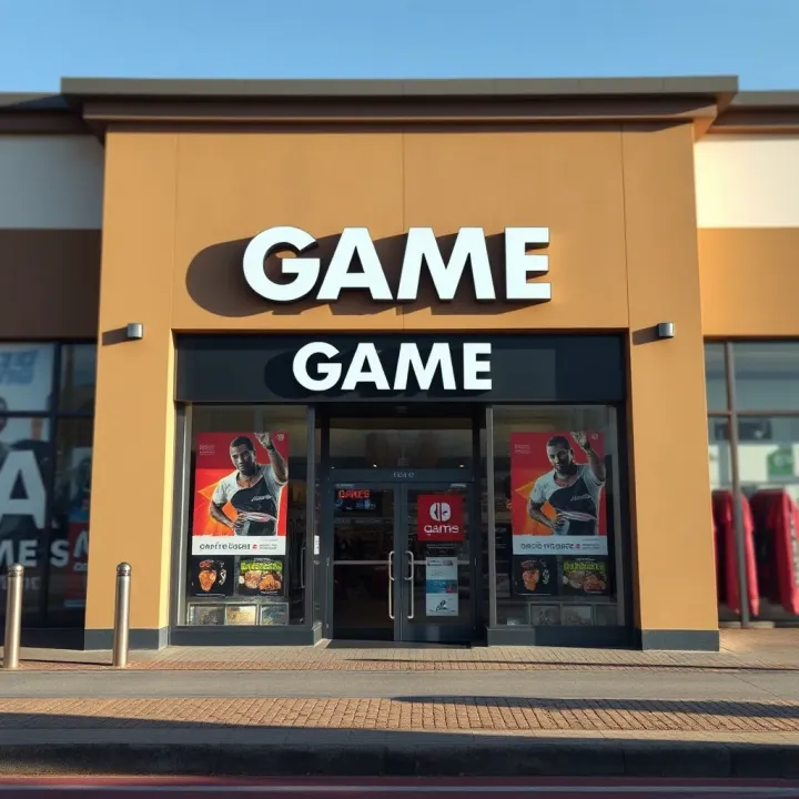 Exterior view of a Game store in the Cresta shopping centre with clear signage
