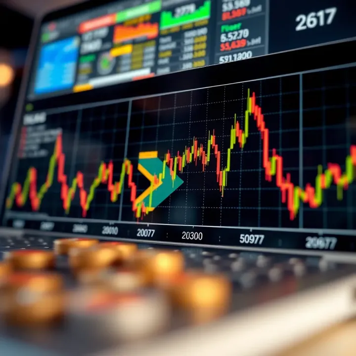 Graph showing currency fluctuations following economic announcements in South Africa