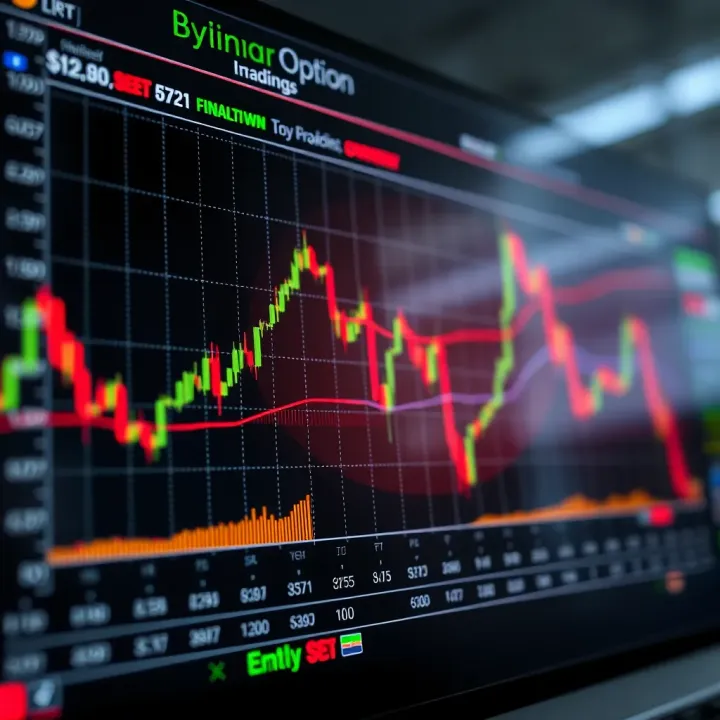 Chart displaying upward and downward market trends indicating timing strategies in binary options trading