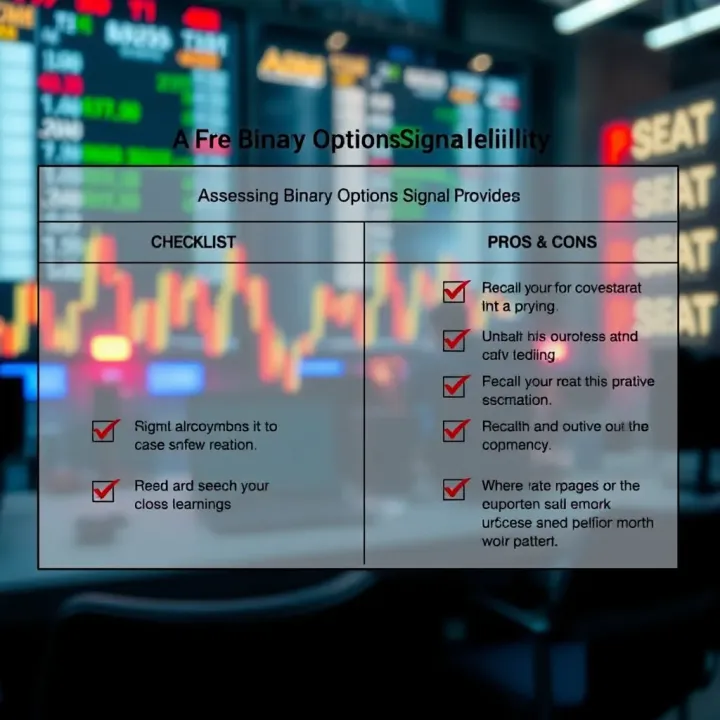 Visual representation of evaluating signal provider reliability with pros and cons checklist