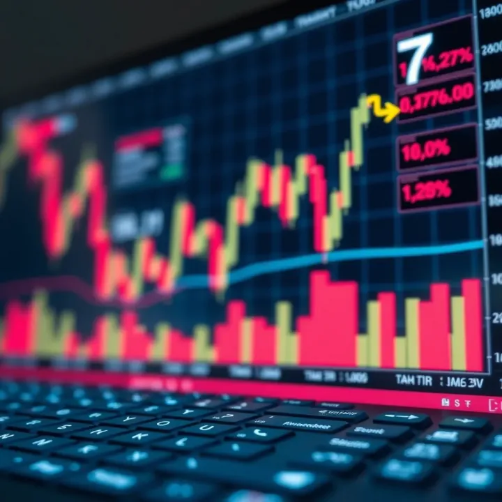 Graph showing currency market trends with highlighted risk management strategies