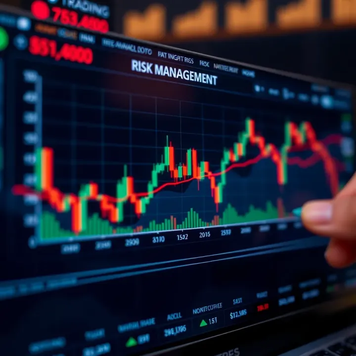 Graph showing risk management strategies on currency market fluctuations